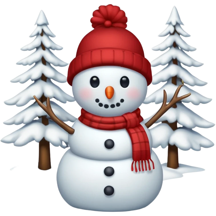 Cute snowman full body with snow emoji