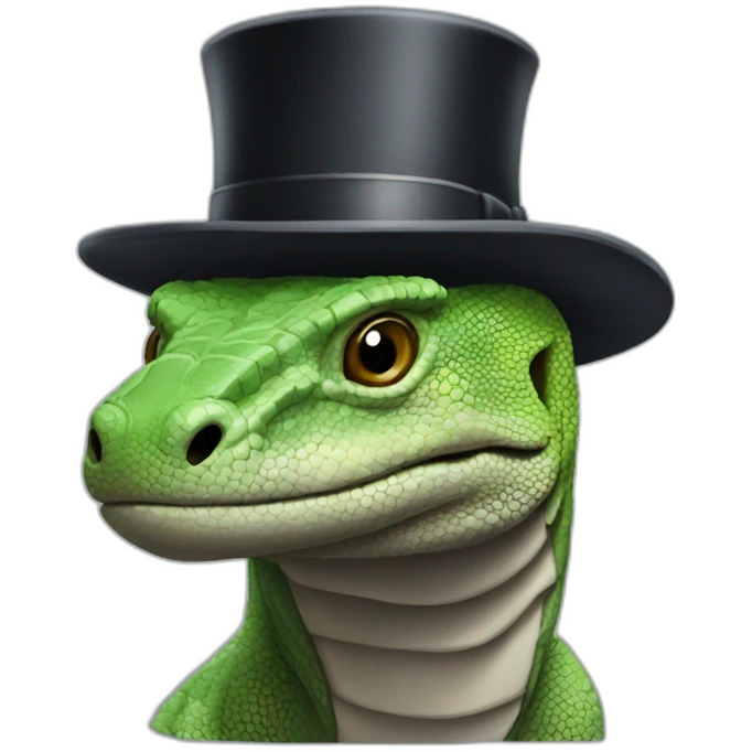 Komodo with top hat emoji