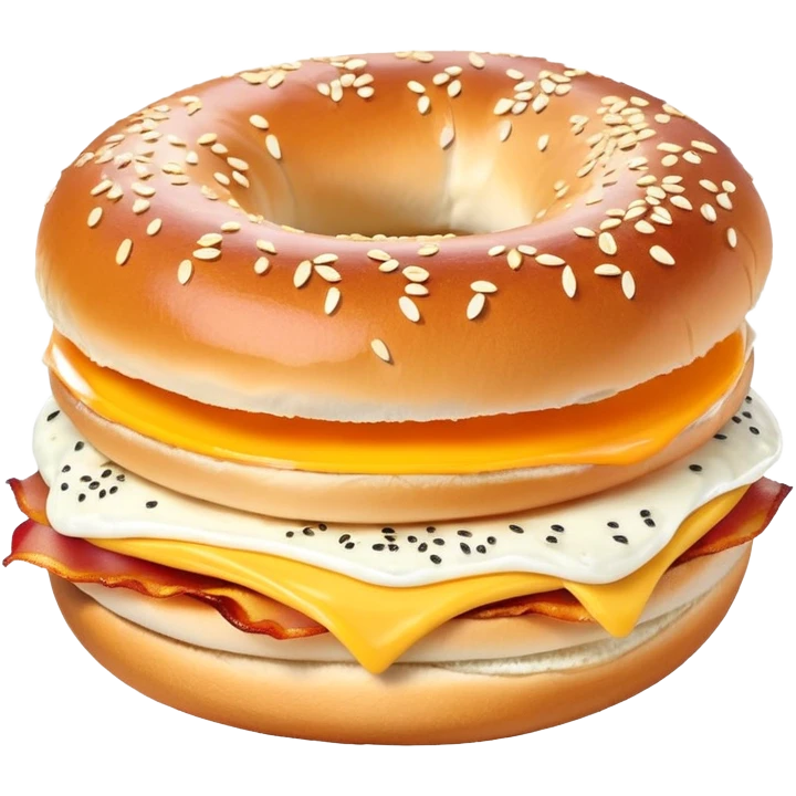 Bacon egg and cheese bagel with cream cheese emoji