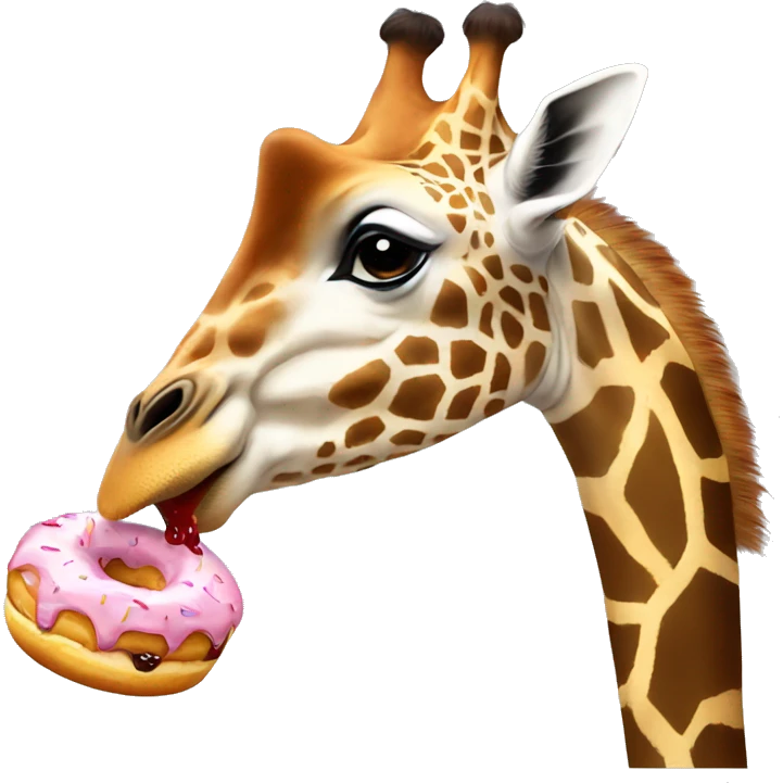 Giraffe eating jam donut  emoji