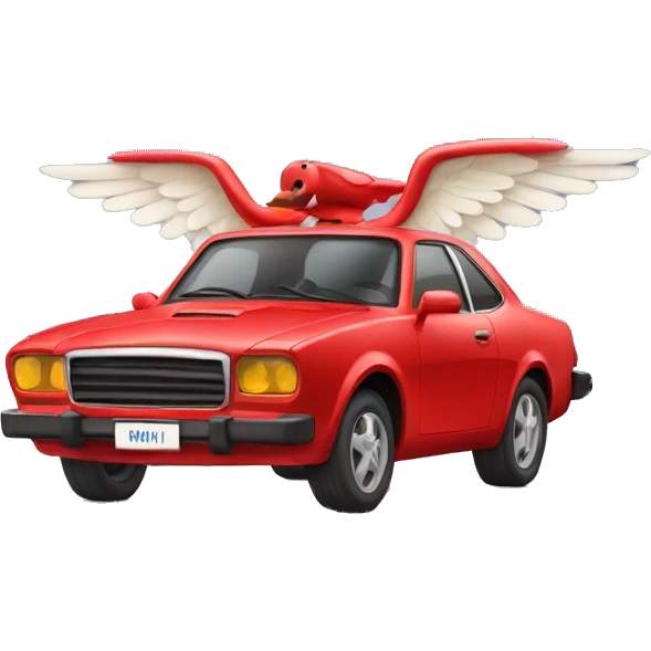 Coche rojo con alas emoji