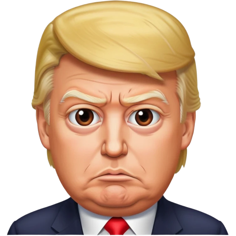 Trump with a sinister expression emoji
