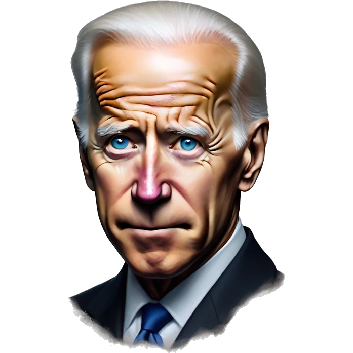 Tattooed Biden in Vampire Survivors style, oil paint, mysterious eyes, intricate lips, masterpiece portrait, beautiful, desirable, logical emoji