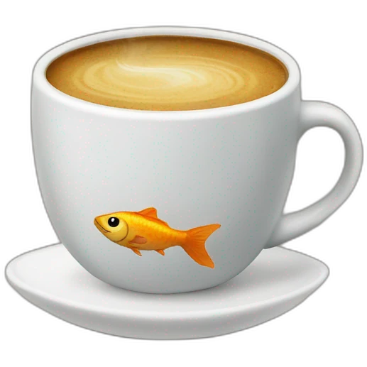 Fish drinking coffee emoji