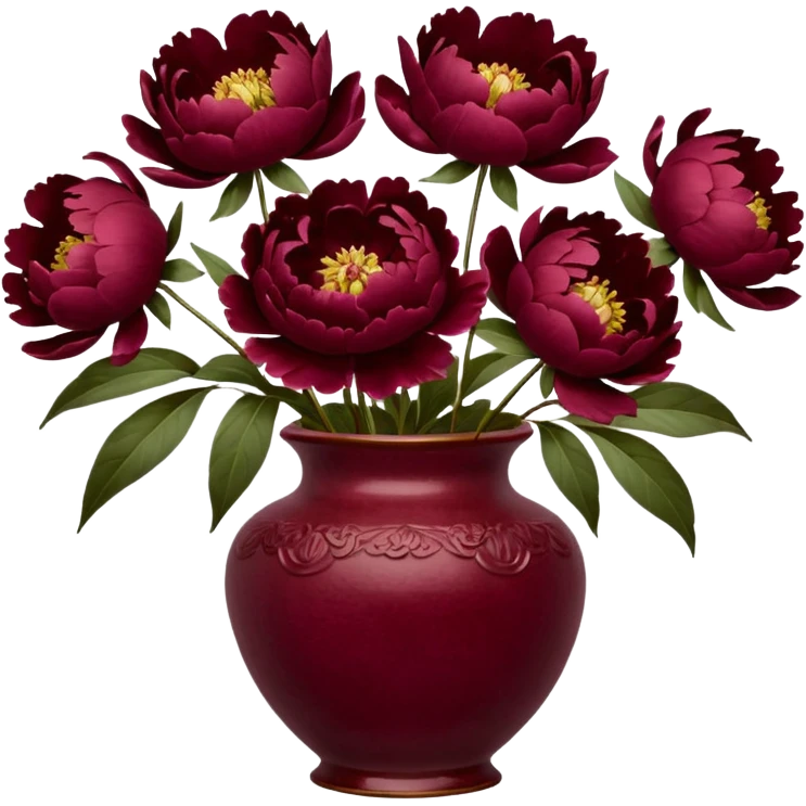 burgundy peonies in a vintage vase emoji