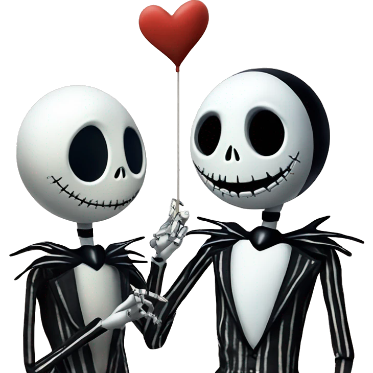 Jack skellington with sign in hand said I love you Lisbeth  emoji