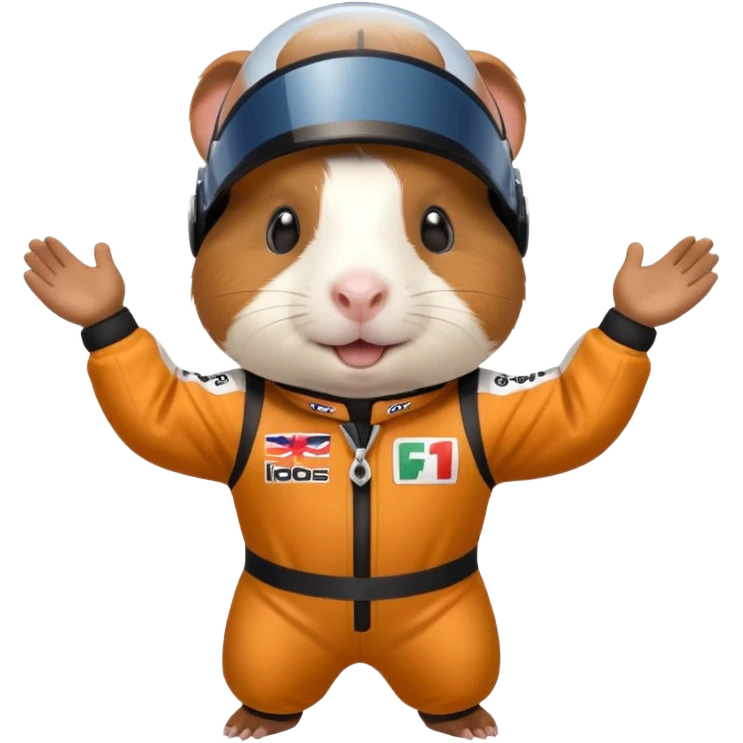 guinea pig wearing a Formula 1 racing suit emoji