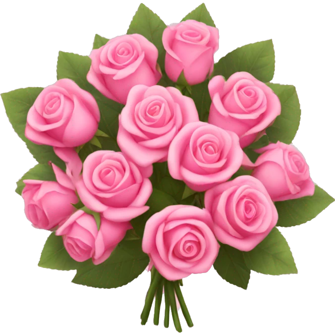 Pink bouquet of rose emoji