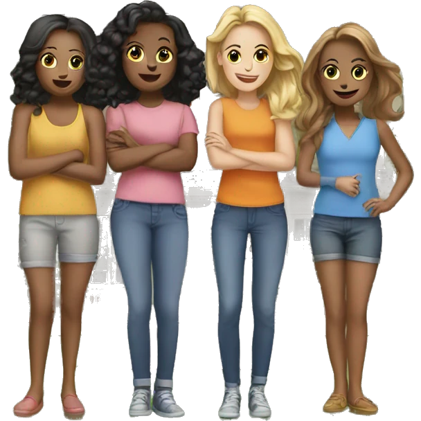 Four girls living in the same house emoji