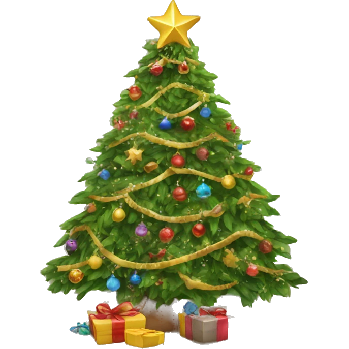 Beautiful decorated Christmas tree emoji