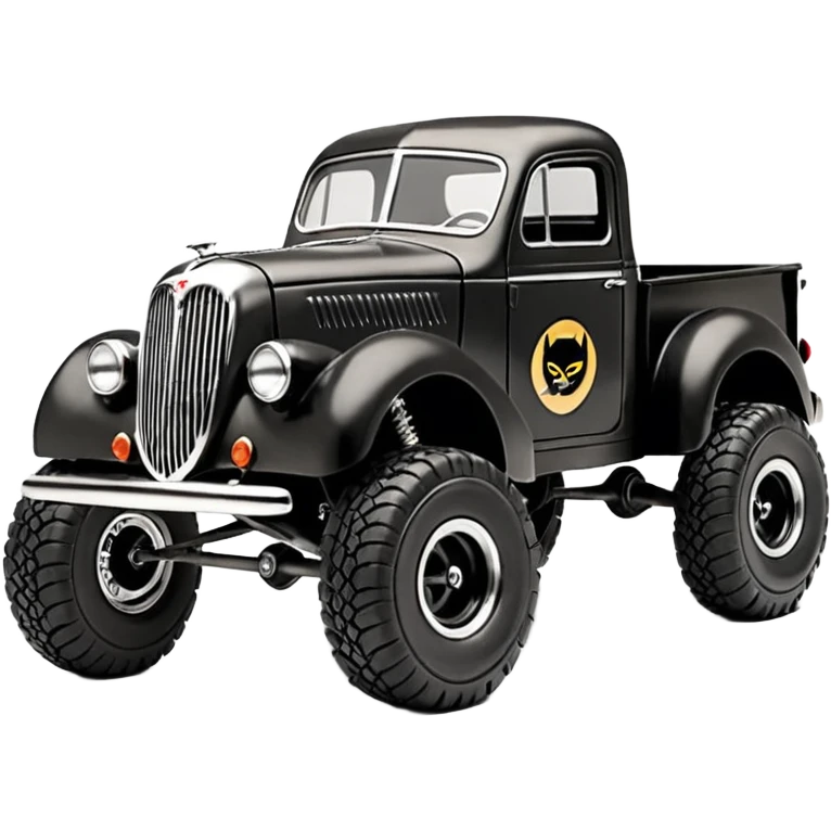 1:10 off-road lcg burning jumping Basher CatWoman’s 1954 blackened tarnished hotrod ford jaguar rc pickup (extra wide low-profile rock climbing tires without fenders) emoji