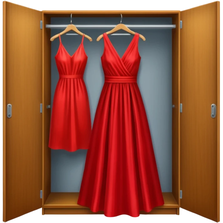 open wardrobe with dress hanging inside emoji