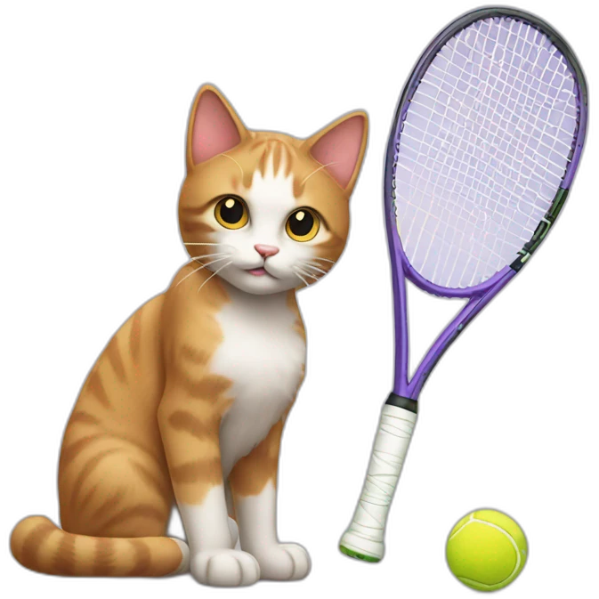 kitty and tennis emoji