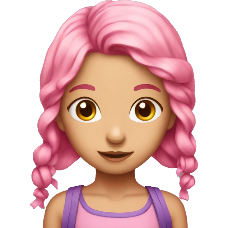 Pink hair girl with ribbon emoji