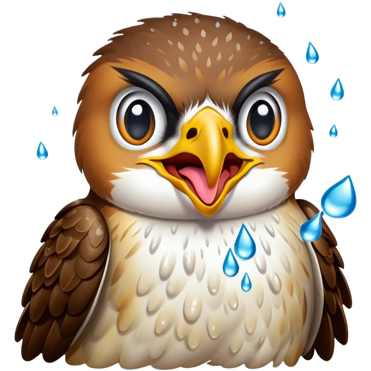 Hawk tuah tongue out with water on it emoji