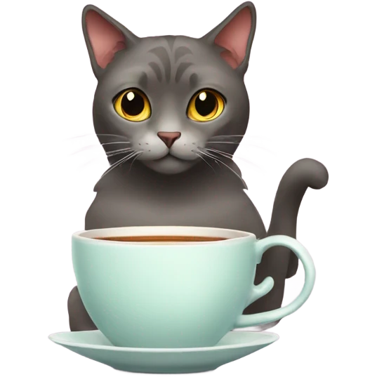 A CAT DRINKING TEA emoji