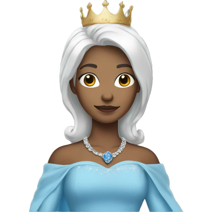 girl with white hair wearing sky blue coronation gown emoji