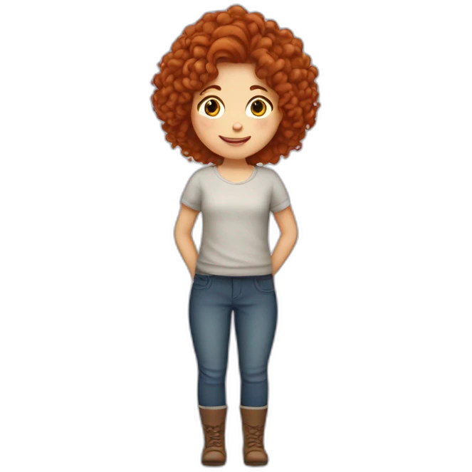 fille rousse embrassant un  garcon brun aux cheveux bouclés  emoji