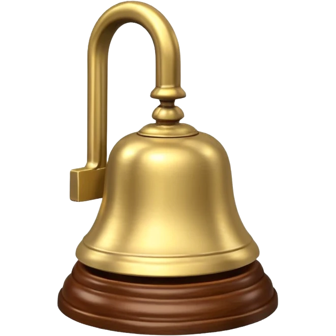 Poolside Service Bell: A tiny brass bell on a wooden base, used to call for drinks or towels at private cabanas. emoji