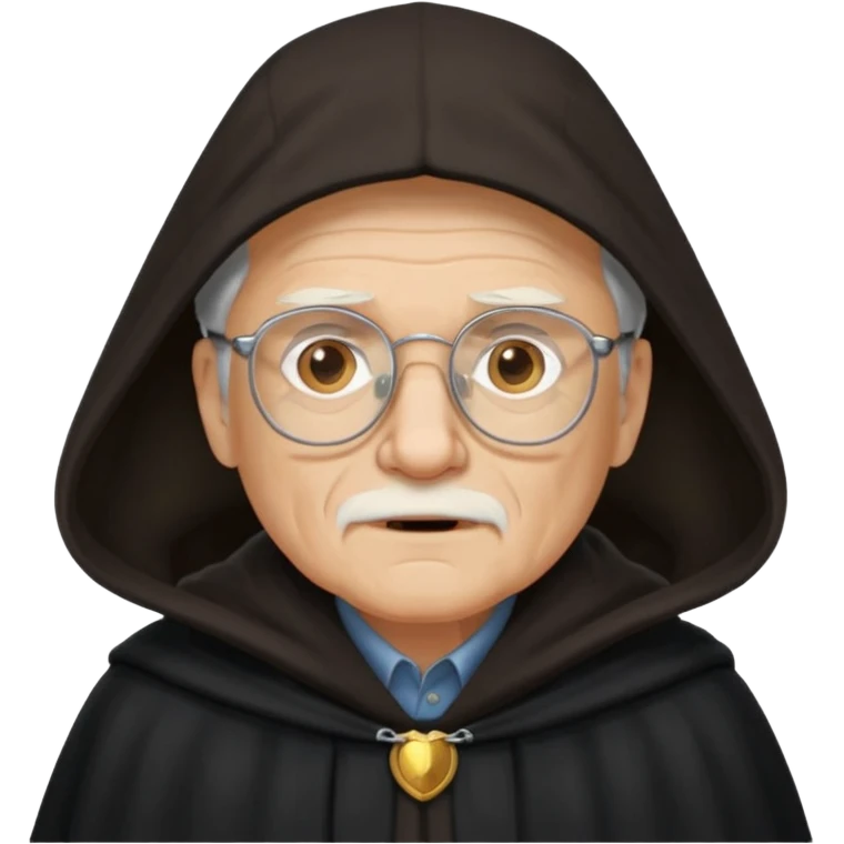 old Man with glasses in cloak over head emoji