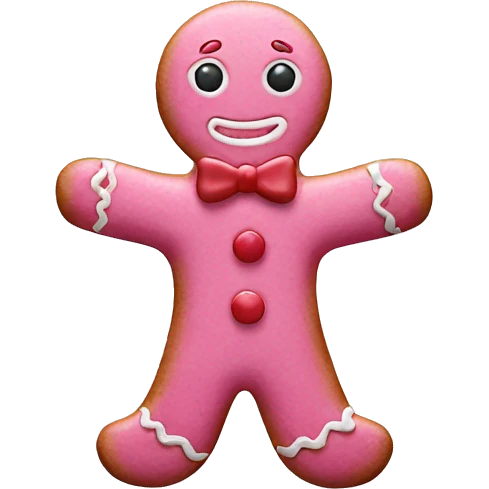Pink Gingerbread man emoji