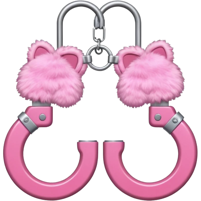 Pink fuzzy hand cuffs  emoji