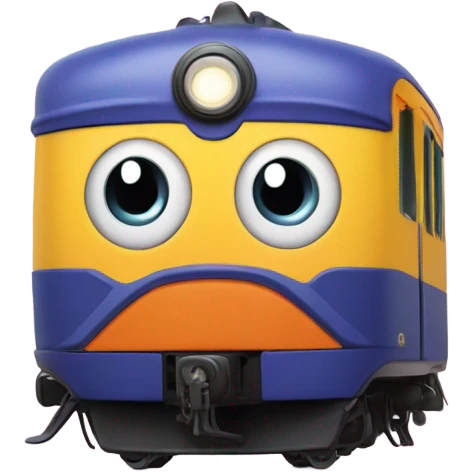 Electric Train with Kirby eye style  emoji