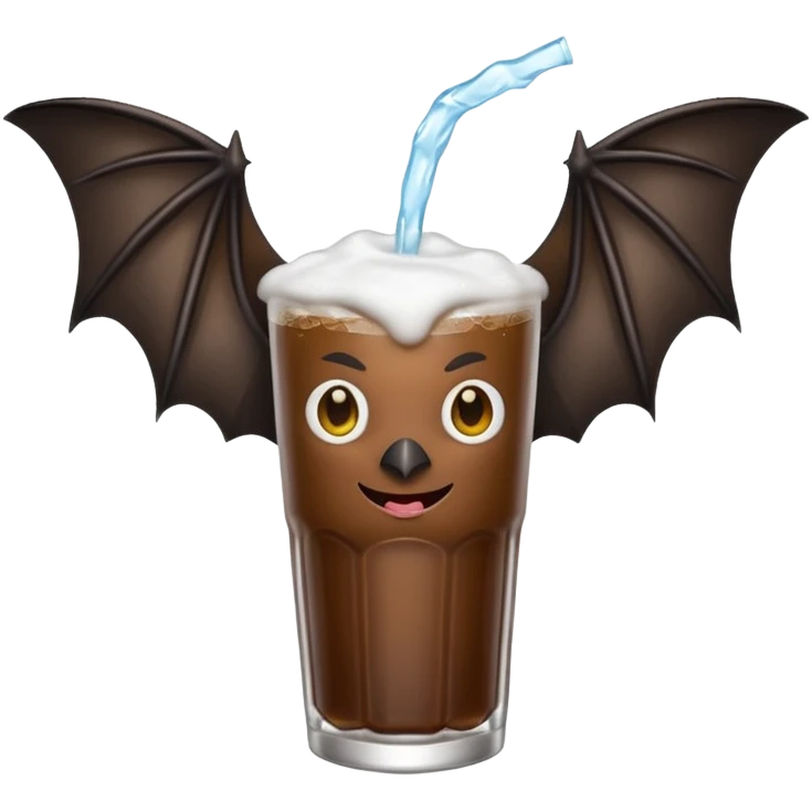 black bat drinkig sprite emoji