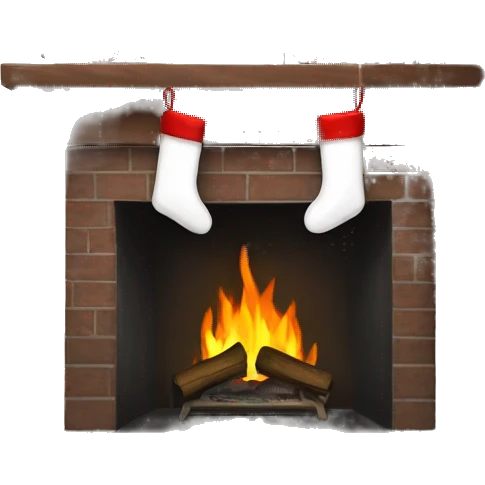 Stockings hanging on fireplace  emoji