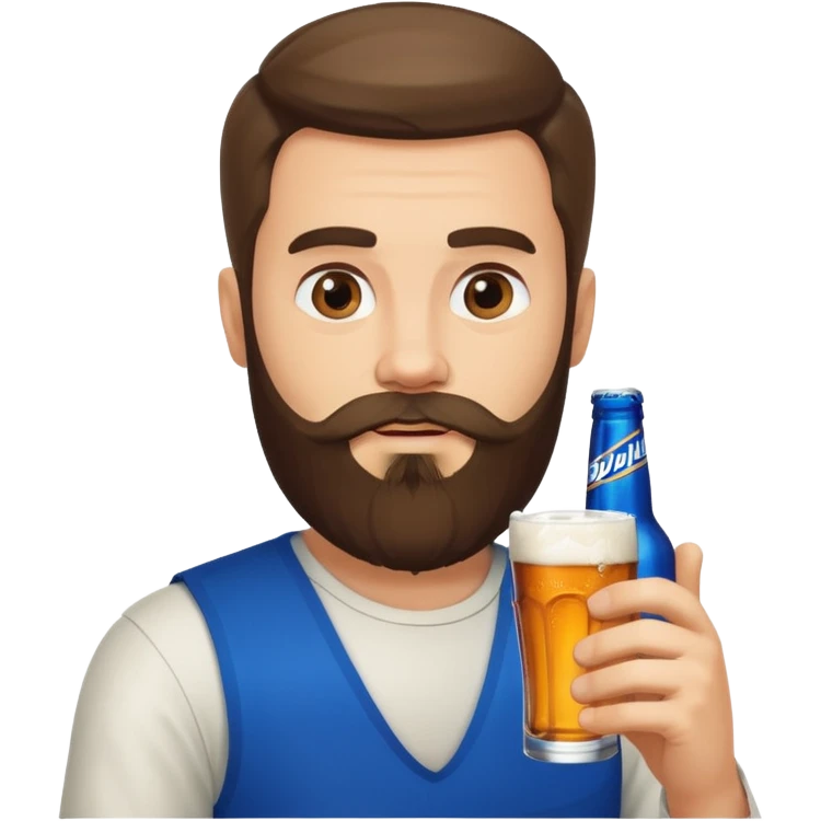 Bearded man drinking budlight  emoji