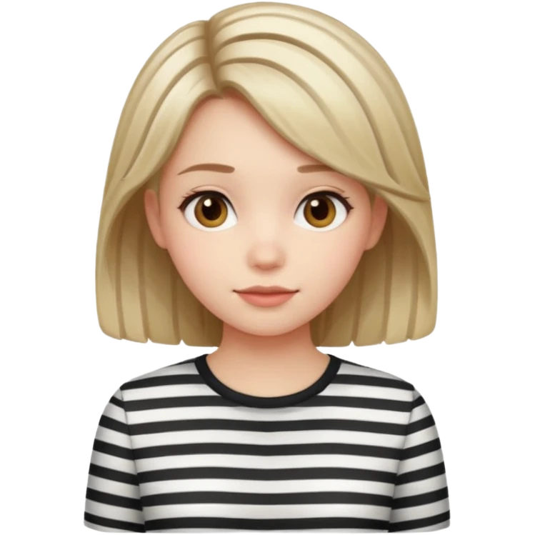 stripped shirt wearing Cute girl nice hair style. emoji