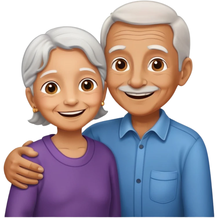 child greeting an elderly person with a smile, cheerful and respectful emoji