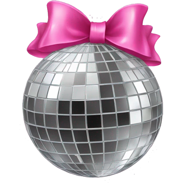 disco ball with pink bow  emoji