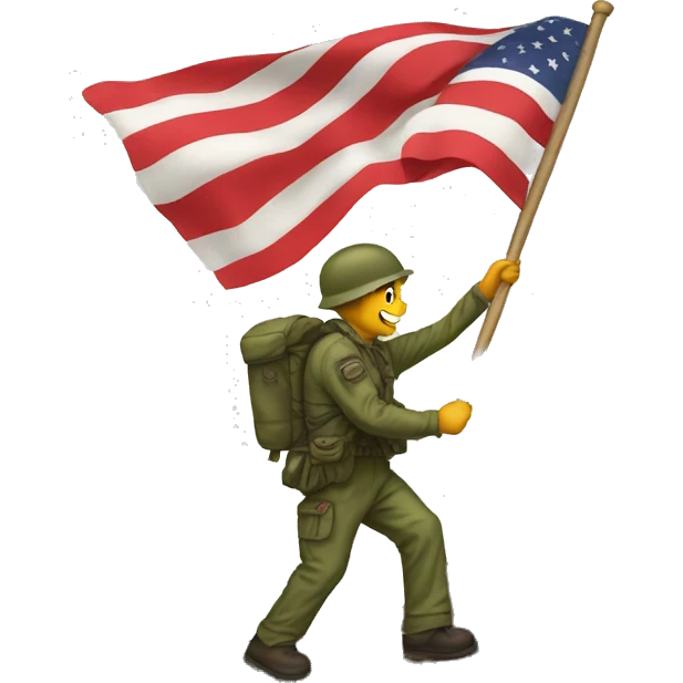 Raising the flag on Iwo Gima emoji