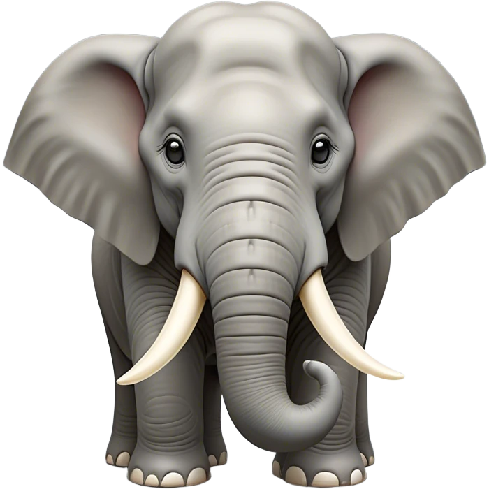 Cinematic Noble Elephant Portrait Emoji, Poised and regal, with a massive, majestic build and a smooth, well-groomed gray hide adorned with gentle wrinkles and proud tusks, deep-set soulful eyes, Simplified yet sharp and sophisticated features, highly detailed, glowing with a soft, dignified glow, high shine, intelligent and gentle, stylized with an air of ancient wisdom, focused and attentive, soft glowing outline, capturing the essence of a watchful and confident giant, so majestic it feels as though it could trump out of the screen with effortless authority! emoji