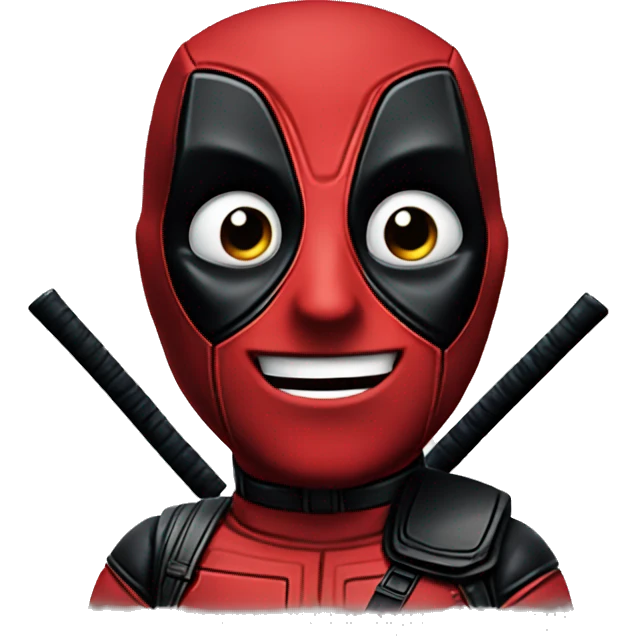 Deadpool with happy eyes emoji