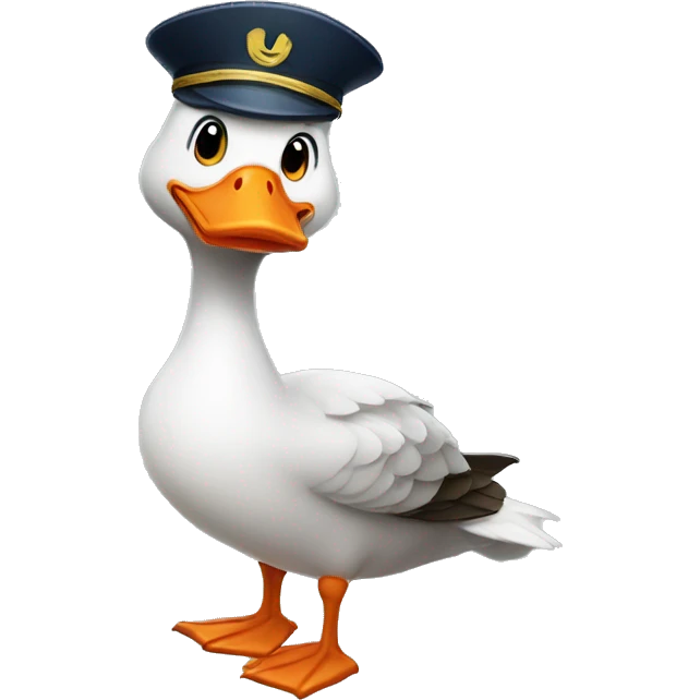 Goose with captain hat emoji