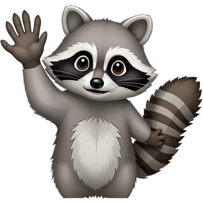 raccoon hand and forearm reaching out, no raccoon body emoji