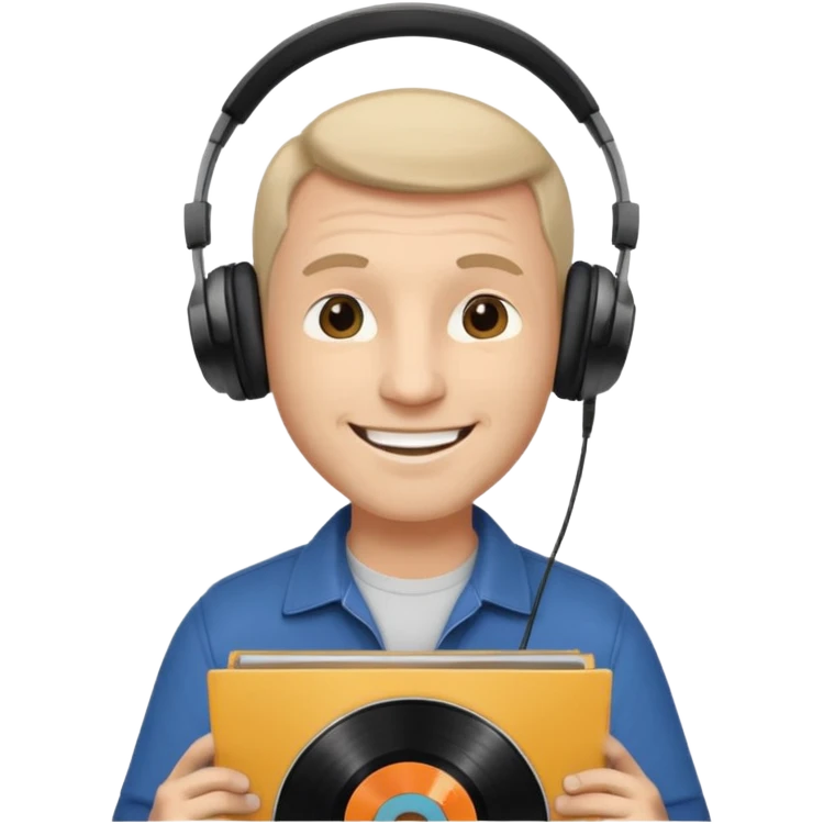 Vinyl Record Collector man  emoji