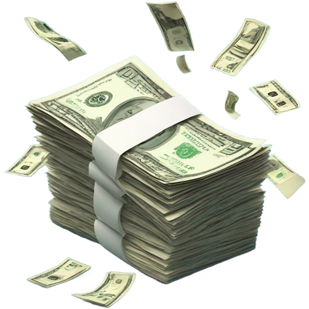 Exploding stack of money emoji