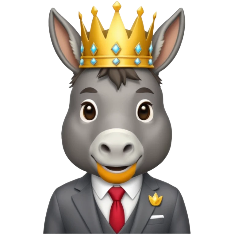 donkey with a suit and a crown emoji