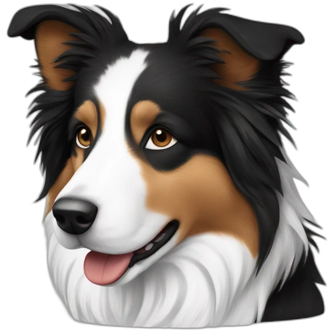 shelti border collie only black white color emoji