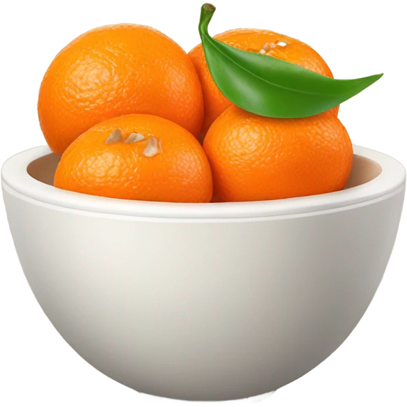tangerines with pealed tangerines on a bowl  emoji