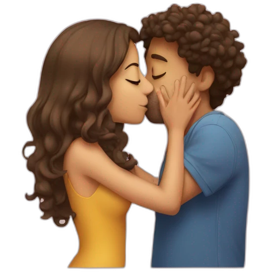 a girl kissing his boyfriend emoji