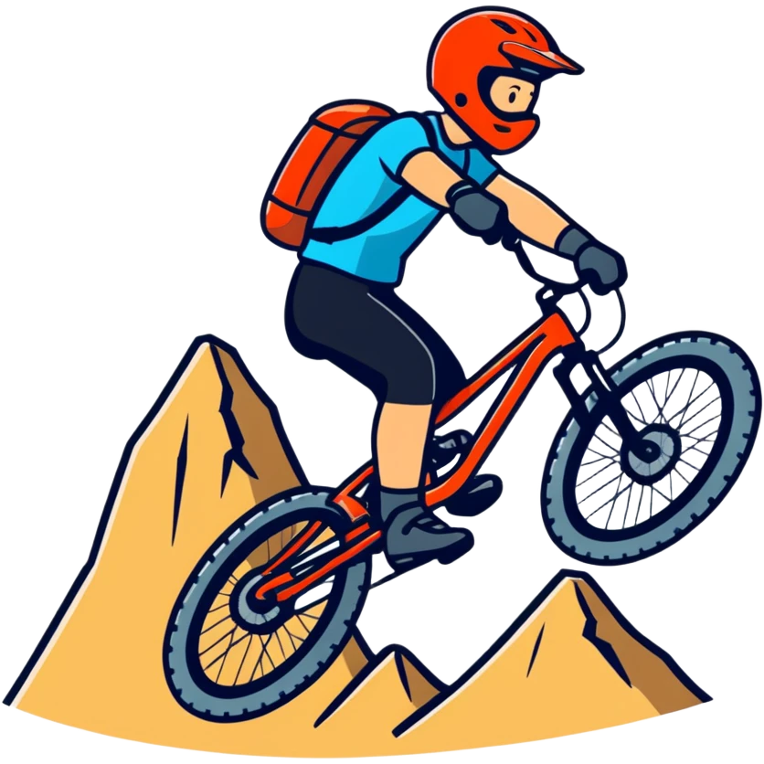mountain biker jumping emoji