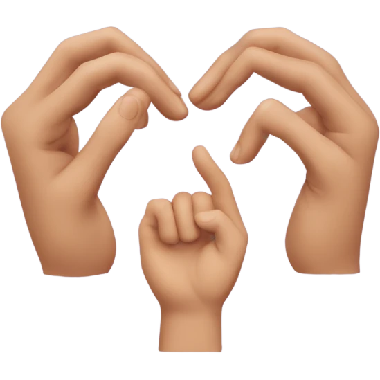 A emoji of a hand heart and a “small” gesture with hands next to it emoji
