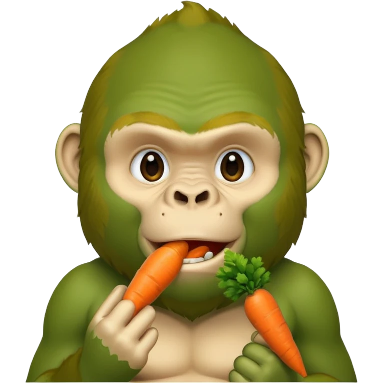 A green gorilla that loves vegetables and is part of a kindergarten named banban's kindergarten emoji