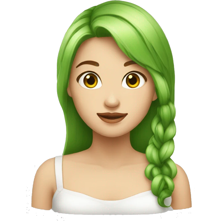 fille châtain cheveux long peau claire et yeux verts emoji