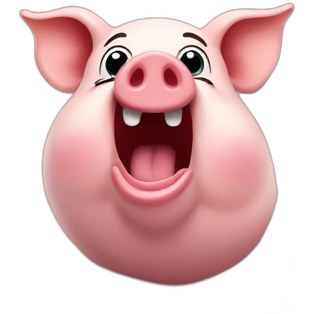 Pig singing opera emoji