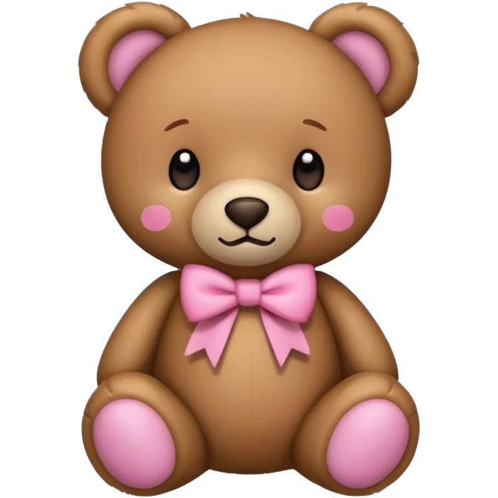 Teddy bear with pink bow emoji